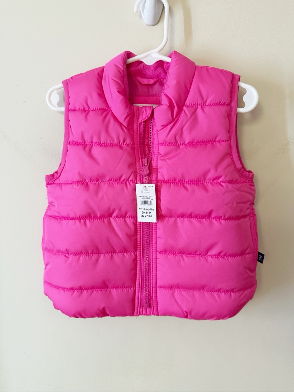 Gap baby Gap ColdControl Puffer Vest Pink Size 12-18 mo. NEW